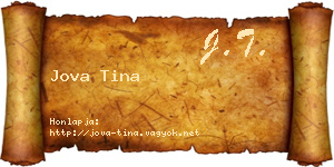 Jova Tina névjegykártya